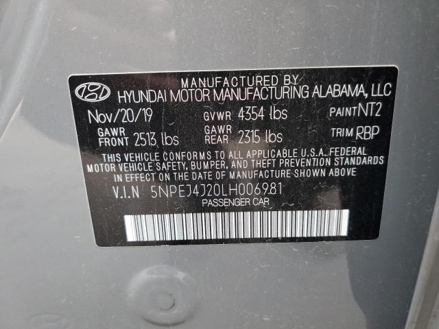 5NPEJ4J20LH006981 - 2020 HYUNDAI SONATA SEL PLUS GRAY photo 13