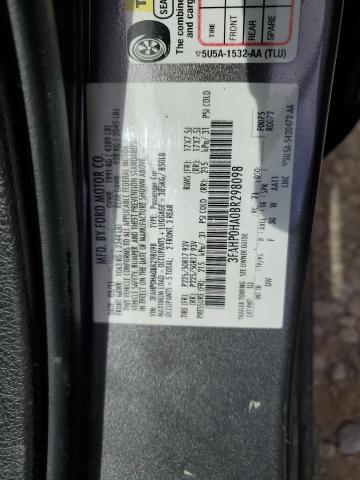 3FAHP0HA0BR298098 - 2011 FORD FUSION SE GRAY photo 12