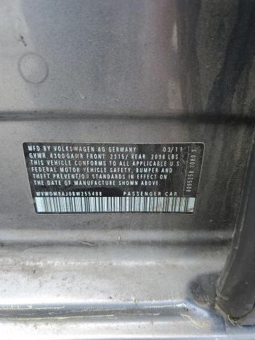 WVWDM9AJ0BW255488 - 2011 VOLKSWAGEN GOLF GRAY photo 13