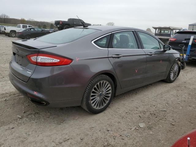 3FA6P0K93DR384837 - 2013 FORD FUSION TITANIUM GRAY photo 3