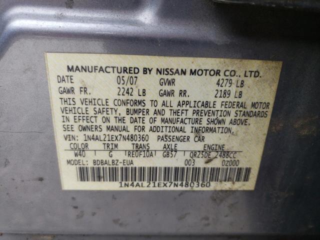 1N4AL21EX7N480360 - 2007 NISSAN ALTIMA 2.5 SILVER photo 12