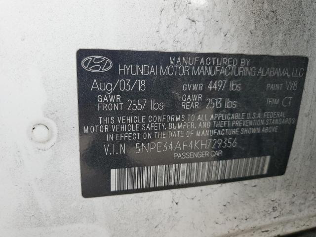 5NPE34AF4KH729356 - 2019 HYUNDAI SONATA LIMITED 白色 照片 13