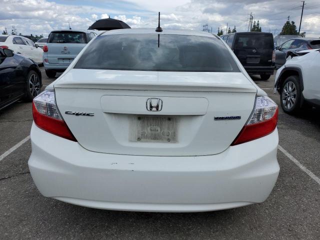 JHMFB4F3XCS007140 - 2012 HONDA CIVIC HYBRID L WHITE photo 6