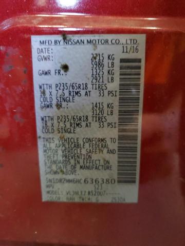 5N1DR2MM6HC636380 - 2017 NISSAN PATHFINDER S 红色 照片 13