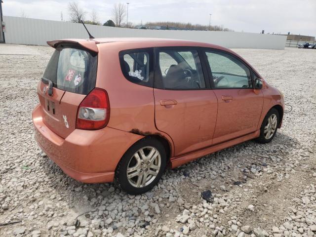 JHMGD386X7S028057 - 2007 HONDA FIT S ნარინჯისფერი ფოტო 3