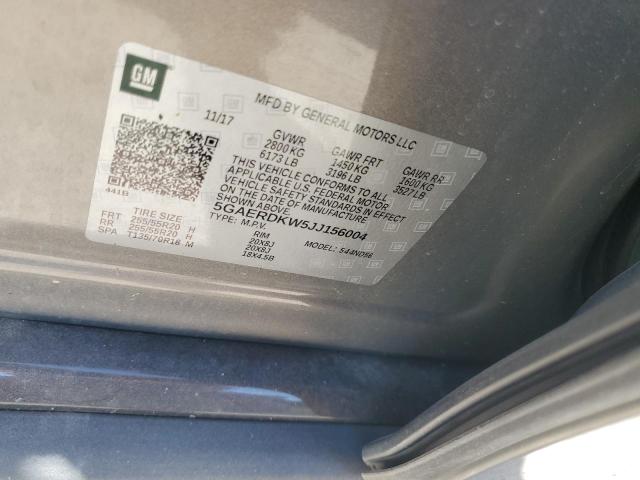 5GAERDKW5JJ156004 - 2018 BUICK ENCLAVE AVENIR 灰色 照片 12