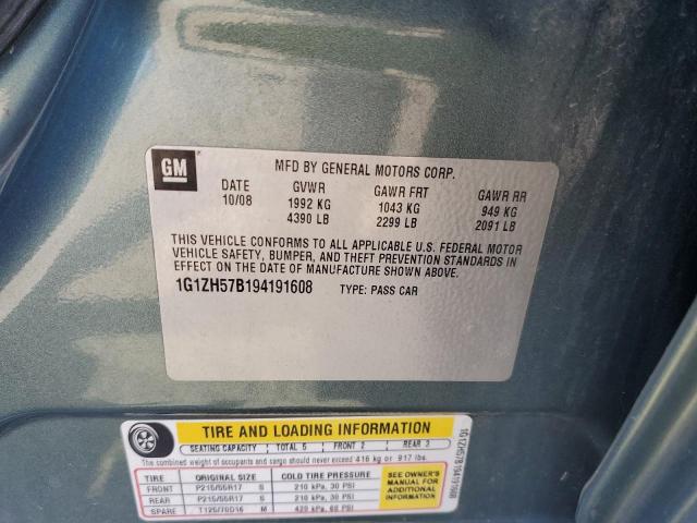 1G1ZH57B194191608 - 2009 CHEVROLET MALIBU 1LT 绿色 照片 12