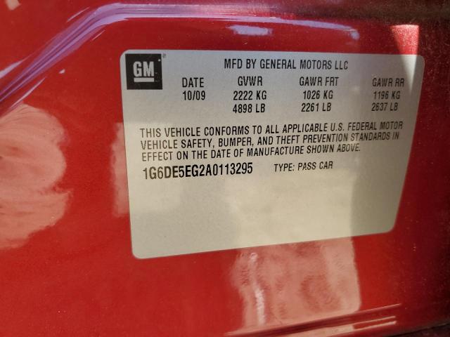 1G6DE5EG2A0113295 - 2010 CADILLAC CTS LUXURY COLLECTION RED photo 12