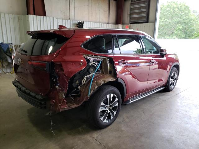 5TDGZRAHXLS002207 - 2020 TOYOTA HIGHLANDER XLE RED photo 3