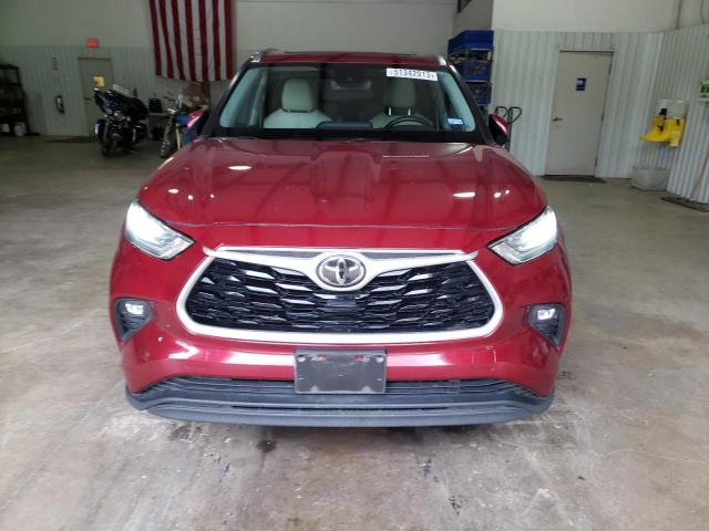 5TDGZRAHXLS002207 - 2020 TOYOTA HIGHLANDER XLE RED photo 5