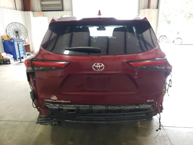 5TDGZRAHXLS002207 - 2020 TOYOTA HIGHLANDER XLE RED photo 6