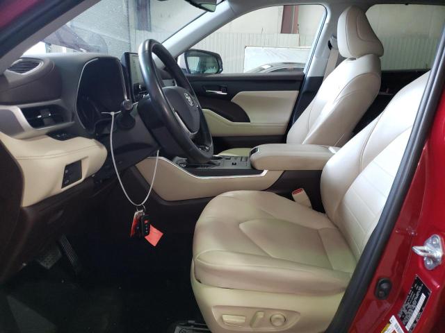 5TDGZRAHXLS002207 - 2020 TOYOTA HIGHLANDER XLE RED photo 7