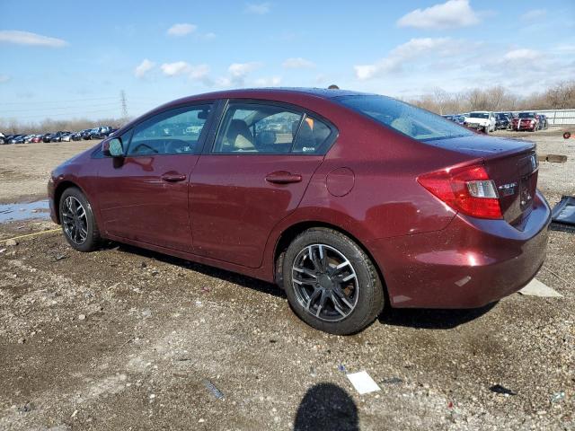 19XFB2F92CE022759 - 2012 HONDA CIVIC EXL MAROON photo 2