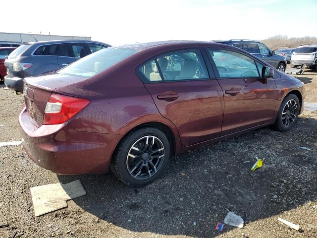 19XFB2F92CE022759 - 2012 HONDA CIVIC EXL MAROON photo 3