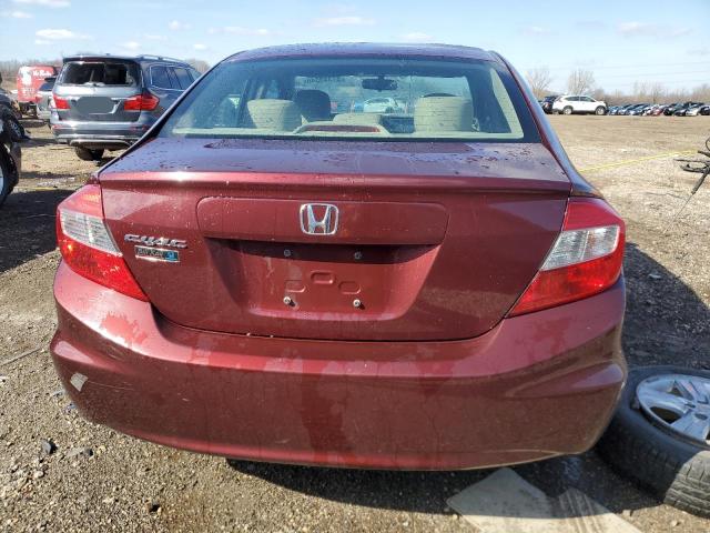19XFB2F92CE022759 - 2012 HONDA CIVIC EXL MAROON photo 6