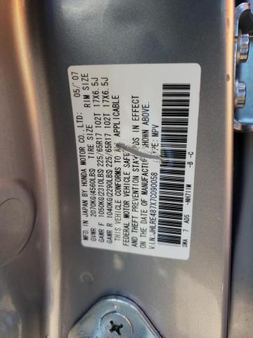 JHLRE487X7C090058 - 2007 HONDA CR-V EXL SILVER photo 14