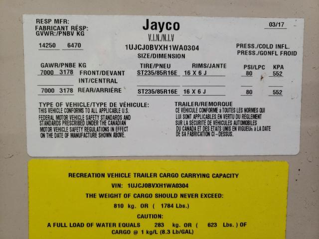 1UJCJ0BVXH1WA0304 - 2017 JAYC FEATHER BEIGE photo 10