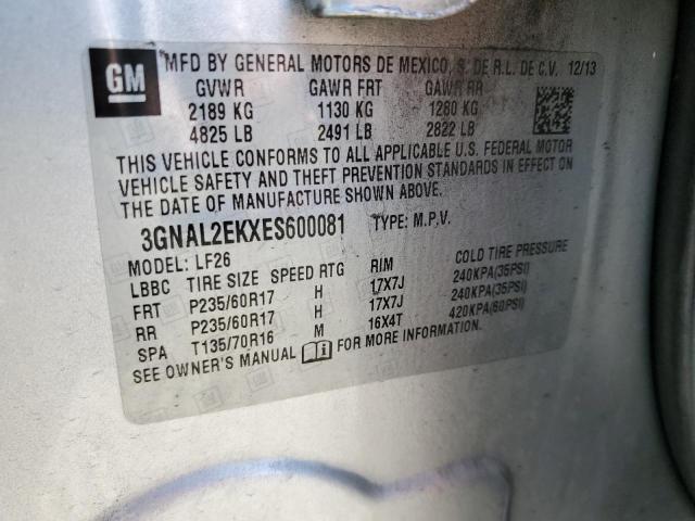 3GNAL2EKXES600081 - 2014 CHEVROLET CAPTIVA LS 银色 照片 14