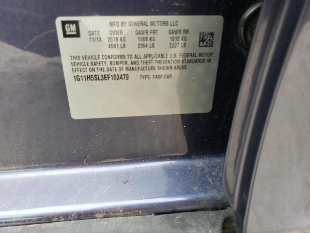 1G11H5SL3EF163479 - 2014 CHEVROLET MALIBU LTZ ლურჯი ფოტო 12