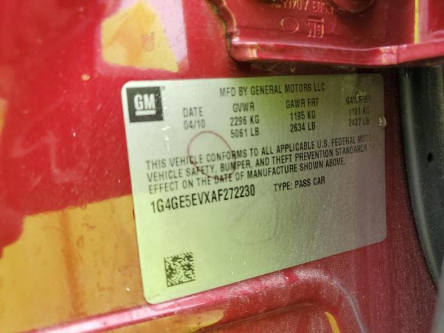1G4GE5EVXAF272230 - 2010 BUICK LACROSSE CXS BURGUNDY photo 13