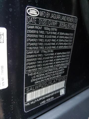 SALWR2SUXLA719100 - 2020 LAND ROVER RANGE ROVE HSE BLACK photo 14