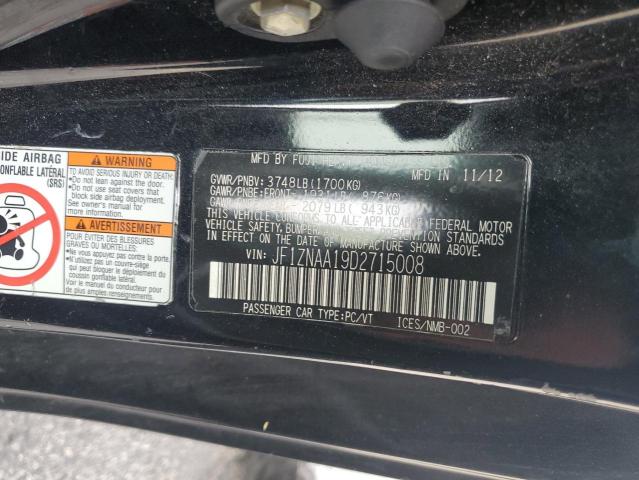JF1ZNAA19D2715008 - 2013 TOYOTA SCION FR-S BLACK photo 12