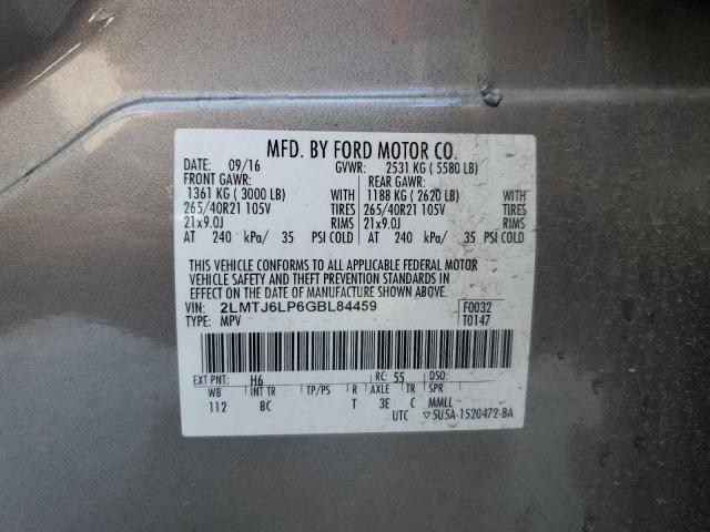 2LMTJ6LP6GBL84459 - 2016 LINCOLN MKX RESERVE GRAY photo 13