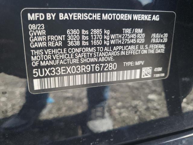 5UX33EX03R9T67280 - 2024 BMW X6 XDRIVE40I BLACK photo 13