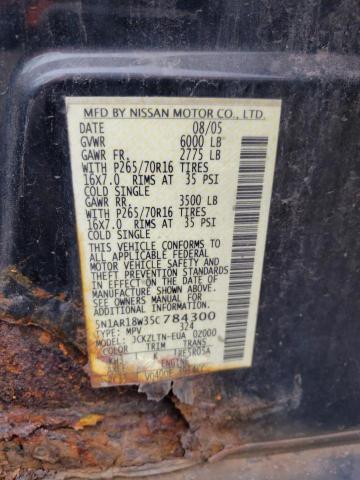 5N1AR18W35C784300 - 2005 NISSAN PATHFINDER LE 黑色 照片 12