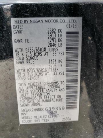 5N1AR2MN0DC639359 - 2013 NISSAN PATHFINDER S CHARCOAL photo 13