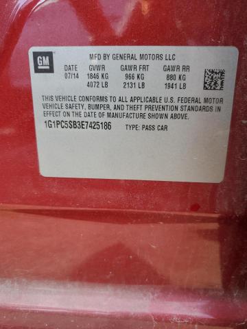 1G1PC5SB3E7425186 - 2014 CHEVROLET CRUZE LT RED photo 12