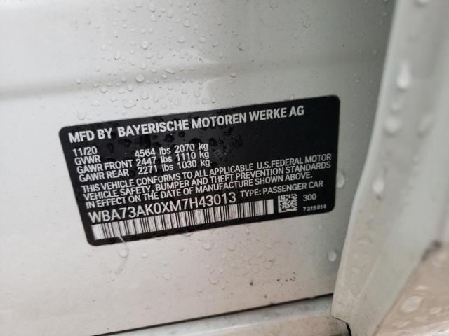 WBA73AK0XM7H43013 - 2021 BMW 228XI Ağ foto 10
