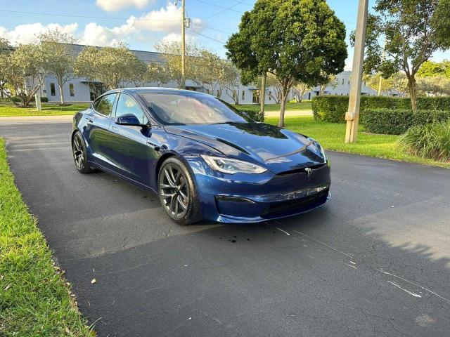 5YJSA1E51MF436976 - 2021 TESLA MODEL S Mavi foto 1