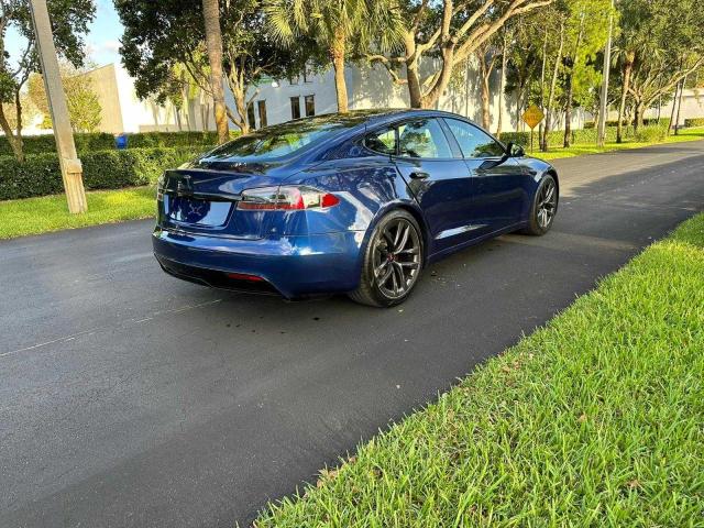 5YJSA1E51MF436976 - 2021 TESLA MODEL S Mavi foto 4