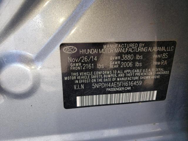 5NPDH4AE5FH616459 - 2015 HYUNDAI ELANTRA SE SILVER photo 12