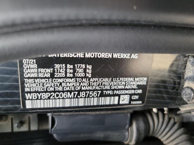 WBY8P2C06M7J87567 - 2021 BMW I3 BEV GRAY photo 10