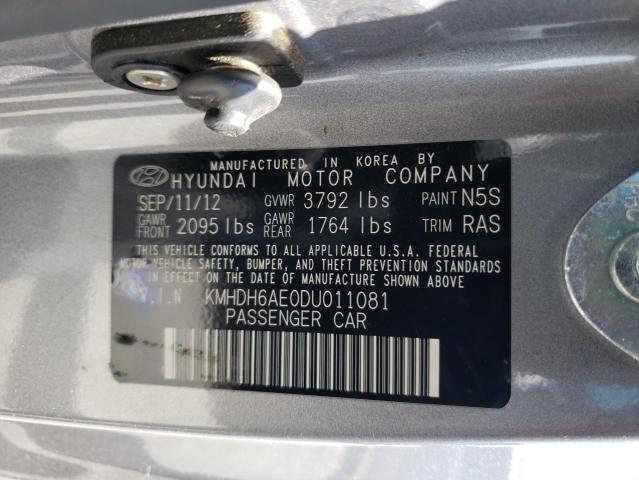 KMHDH6AE0DU011081 - 2013 HYUNDAI ELANTRA CO GS GRAY photo 13