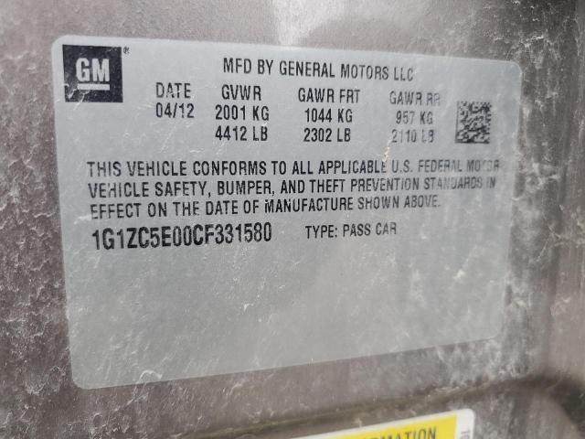 1G1ZC5E00CF331580 - 2012 CHEVROLET MALIBU 1LT BROWN photo 12