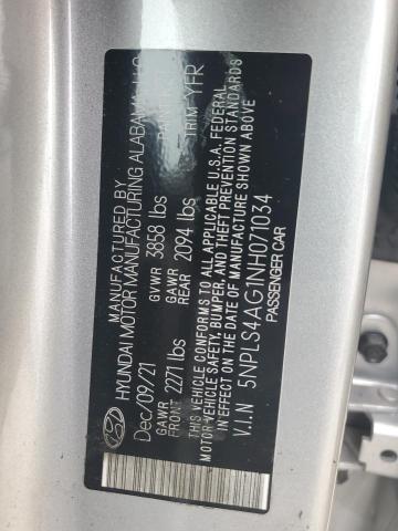 5NPLS4AG1NH071034 - 2022 HYUNDAI ELANTRA SEL SILVER photo 12