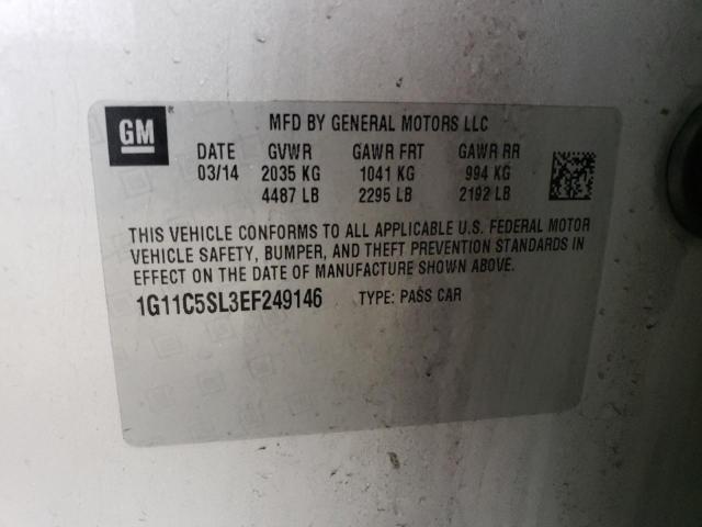 1G11C5SL3EF249146 - 2014 CHEVROLET MALIBU 1LT SILVER photo 12