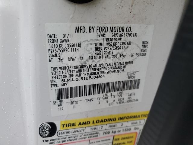 5LMJJ2J51BEJ04504 - 2011 LINCOLN NAVIGATOR 白色 照片 13