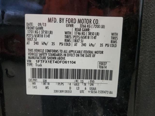 1FTFX1ET4DFD61104 - 2013 FORD F150 SUPER CAB BLACK photo 12