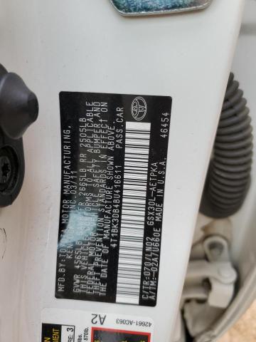 4T1BK3DB4BU416611 - 2011 TOYOTA AVALON BASE 白色 照片 12