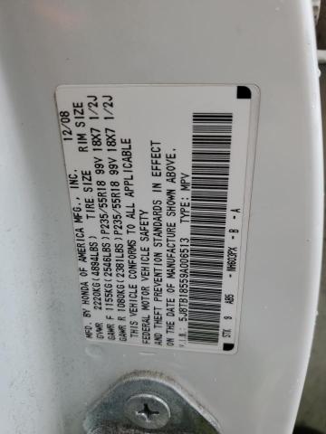 5J8TB18559A006513 - 2009 ACURA RDX TECHNOLOGY WHITE photo 13