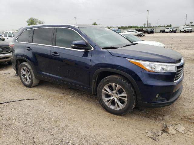 5TDKKRFH1FS042252 - 2015 TOYOTA HIGHLANDER XLE 蓝色 照片 4