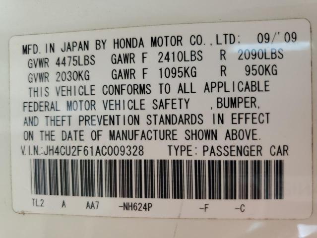 JH4CU2F61AC009328 - 2010 ACURA TSX WHITE photo 13