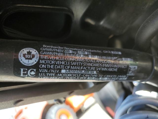 3JB2GEG20LJ006184 - 2020 CAN-AM RYKER RALLY EDITION YELLOW photo 9