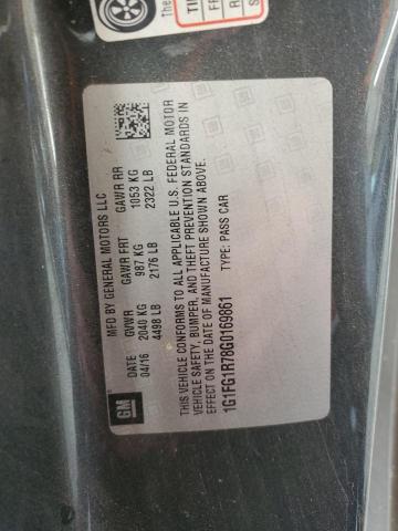 1G1FG1R78G0169861 - 2016 CHEVROLET CAMARO SS GRAY photo 12