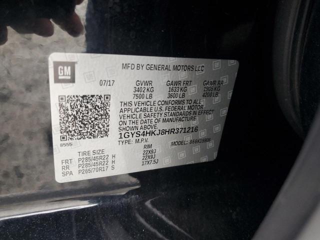 1GYS4HKJ8HR371216 - 2017 CADILLAC ESCALADE ESV LUXURY BLACK photo 13