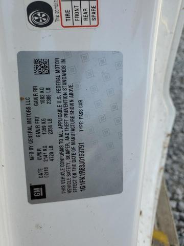 1G1FK1R63J0153791 - 2018 CHEVROLET CAMARO ZL1 白色 照片 12